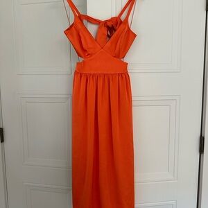 Strappy Orange Cutout Maxi Dress